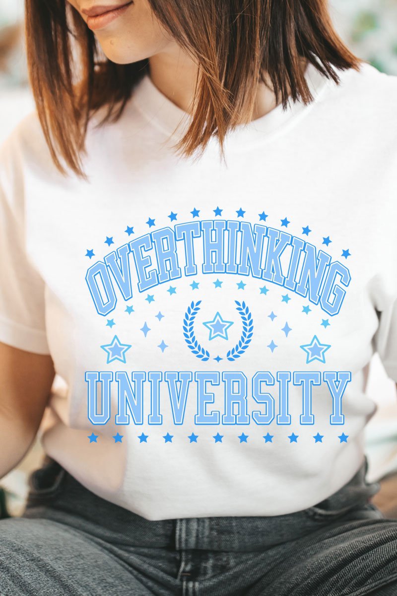 Overthinking University Short Sleeve Relaxed Fit T-Shirt - Wholesale Accessory Market