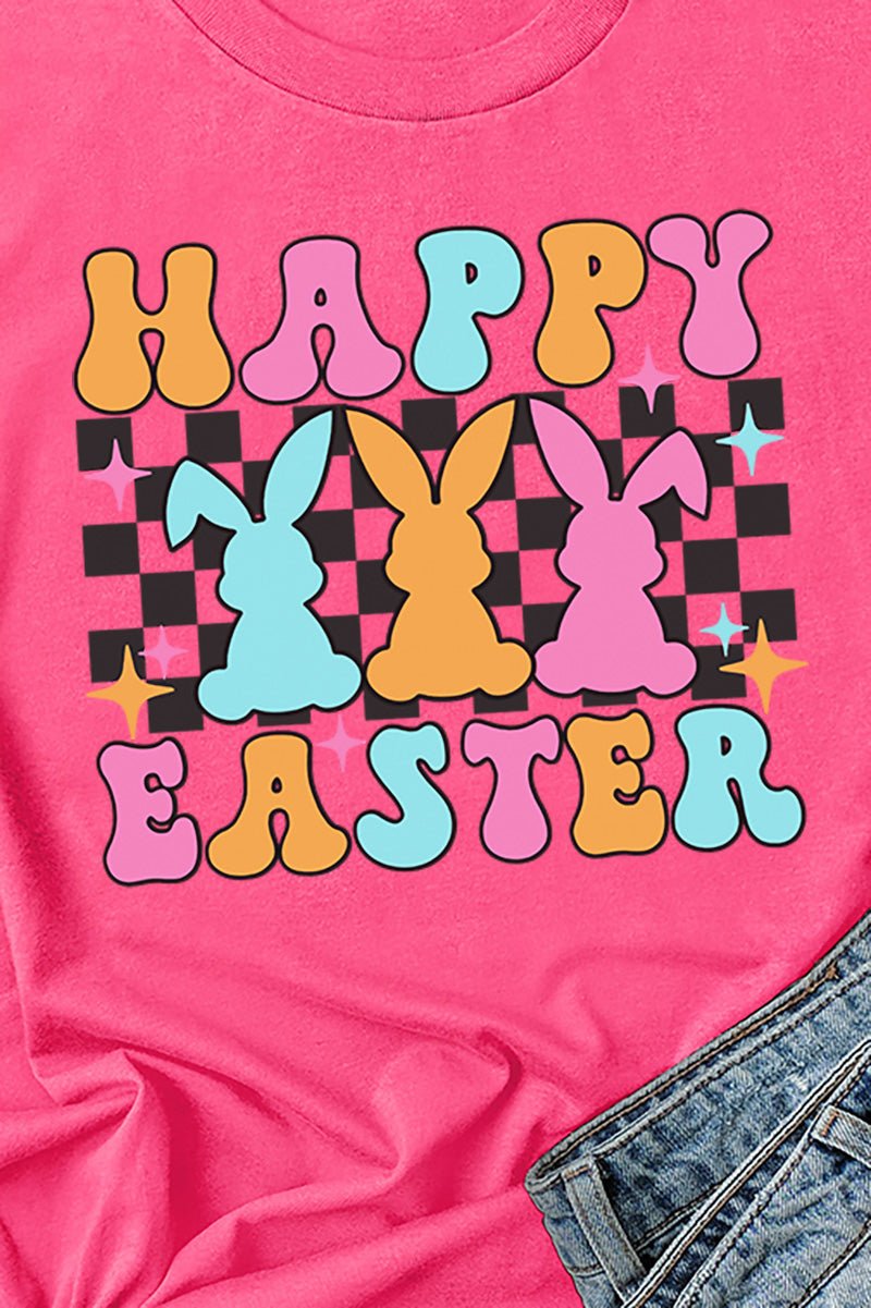 Retro Bunnies Happy Easter Short Sleeve Relaxed Fit T-Shirt - Wholesale Accessory Market