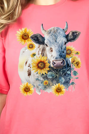 Sunflower Heifer Short Sleeve Relaxed Fit T-Shirt - Wholesale Accessory Market