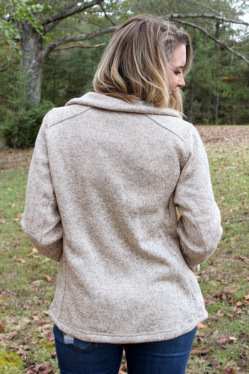 Charles River Women's Heathered Fleece Jacket, Oatmeal Heather (Wholesale Pricing N/A) - Wholesale Accessory Market