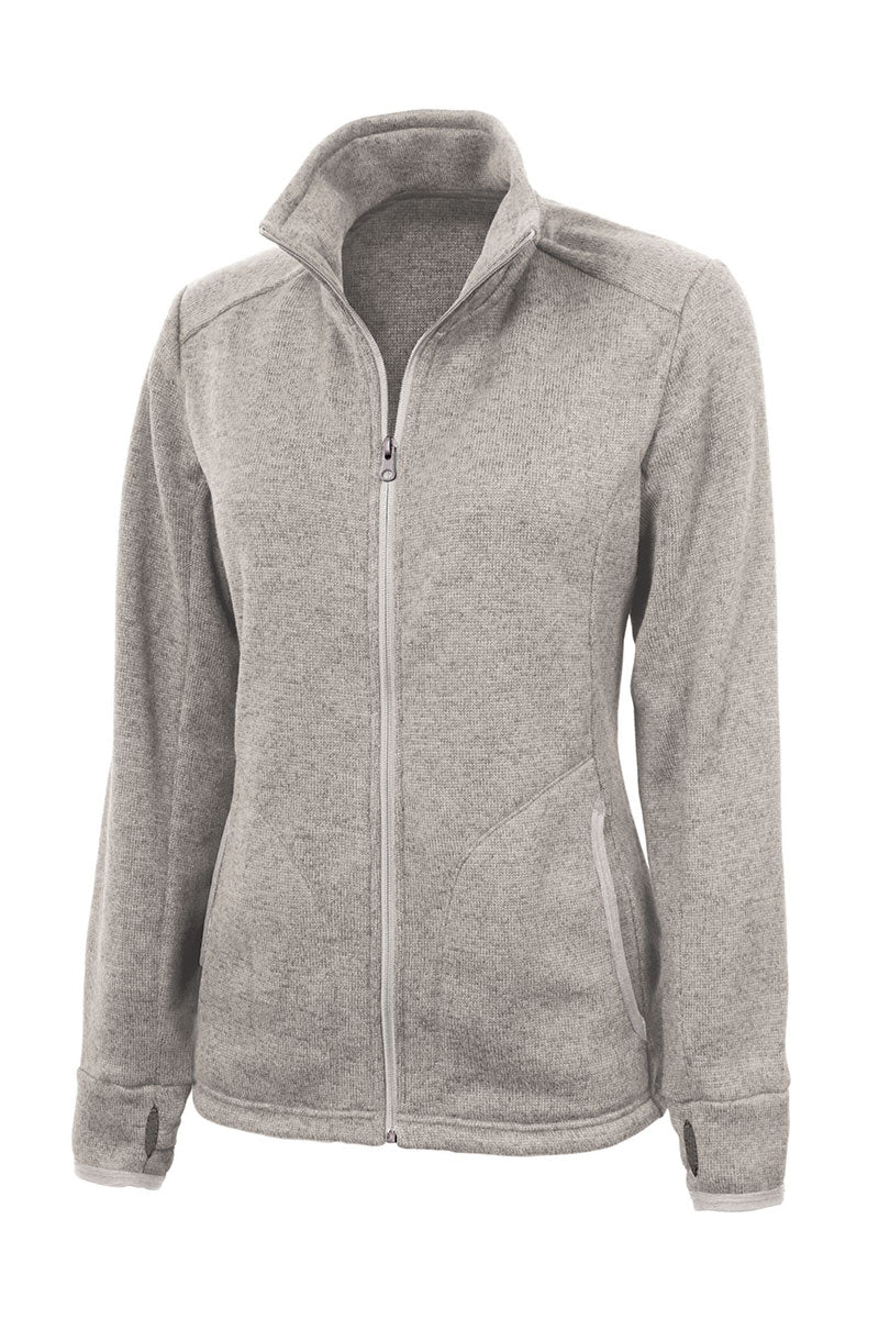 Charles River Women's Heathered Fleece Jacket, Oatmeal Heather (Wholesale Pricing N/A) - Wholesale Accessory Market