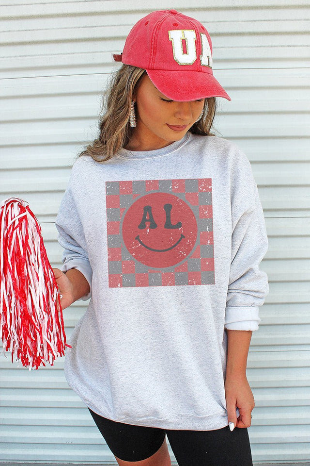 Checkerboard Happy AL Unisex NuBlend Crew Sweatshirt - Wholesale Accessory Market