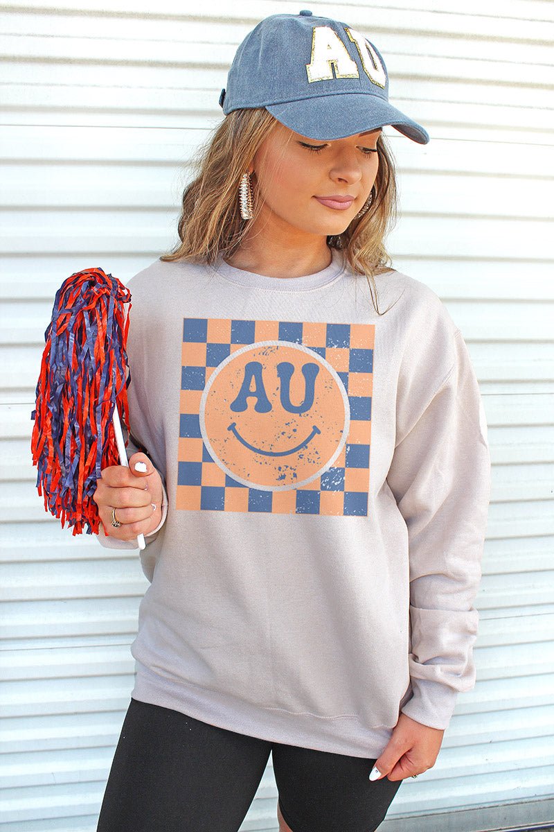 Checkerboard Happy AU Unisex NuBlend Crew Sweatshirt - Wholesale Accessory Market