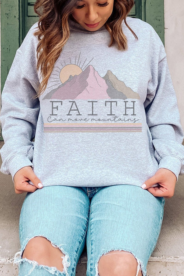 Faith Can Move Mountains Unisex NuBlend Crew Sweatshirt - Wholesale Accessory Market