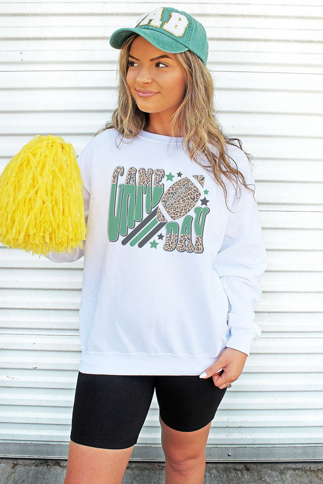 Groovy Game Day Green And Black Unisex NuBlend Crew Sweatshirt - Wholesale Accessory Market