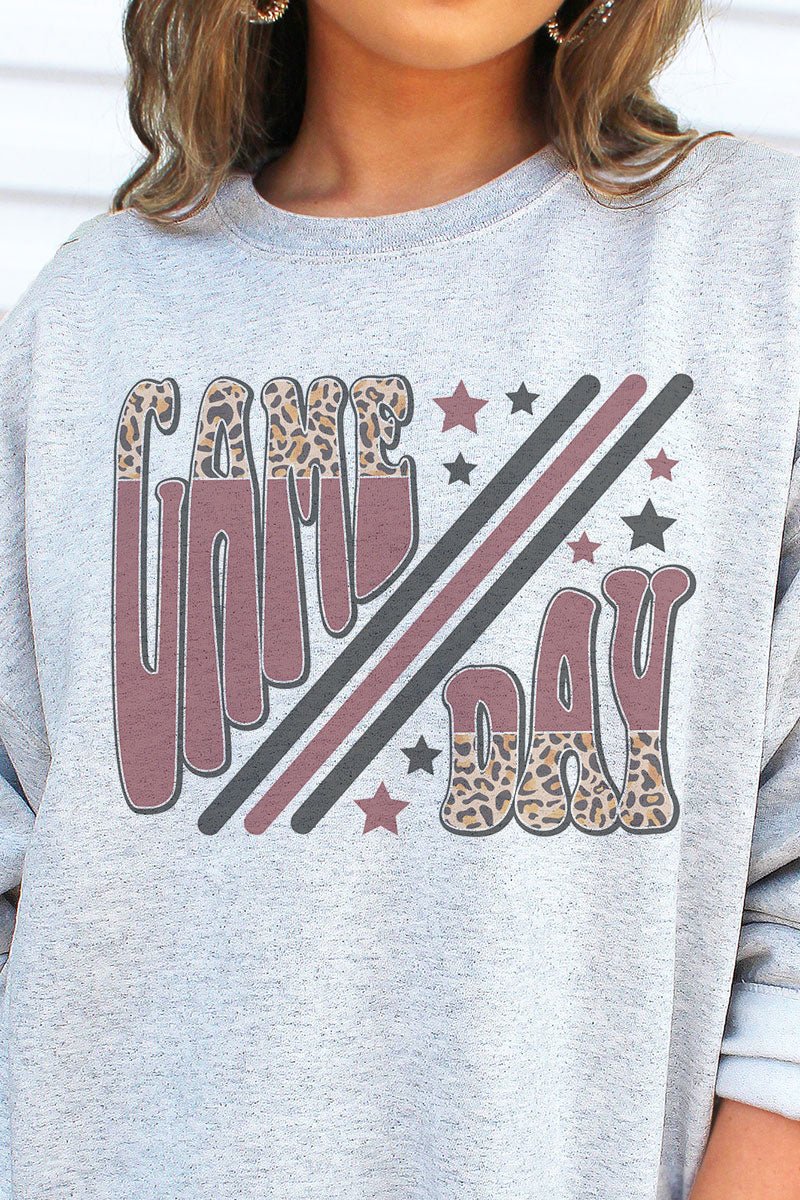 Groovy Game Day Maroon And Black Unisex NuBlend Crew Sweatshirt - Wholesale Accessory Market