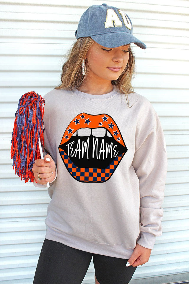 Loud Mouth Football Navy And Orange Unisex NuBlend Crew Sweatshirt - Wholesale Accessory Market