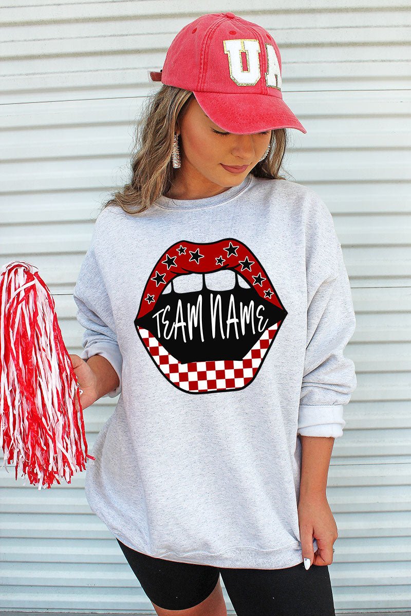 Loud Mouth Football Red And White Unisex NuBlend Crew Sweatshirt - Wholesale Accessory Market