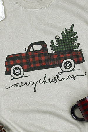 Merry Christmas Buffalo Plaid Truck Unisex NuBlend Crew Sweatshirt - Wholesale Accessory Market