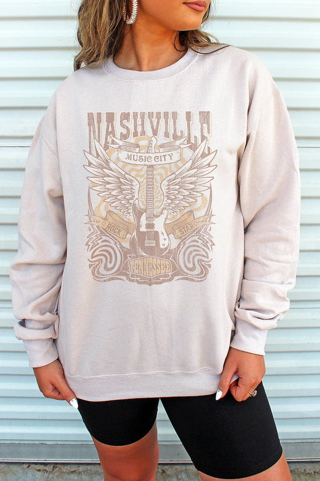 Nashville Retro Poster Unisex NuBlend Crew Sweatshirt - Wholesale Accessory Market