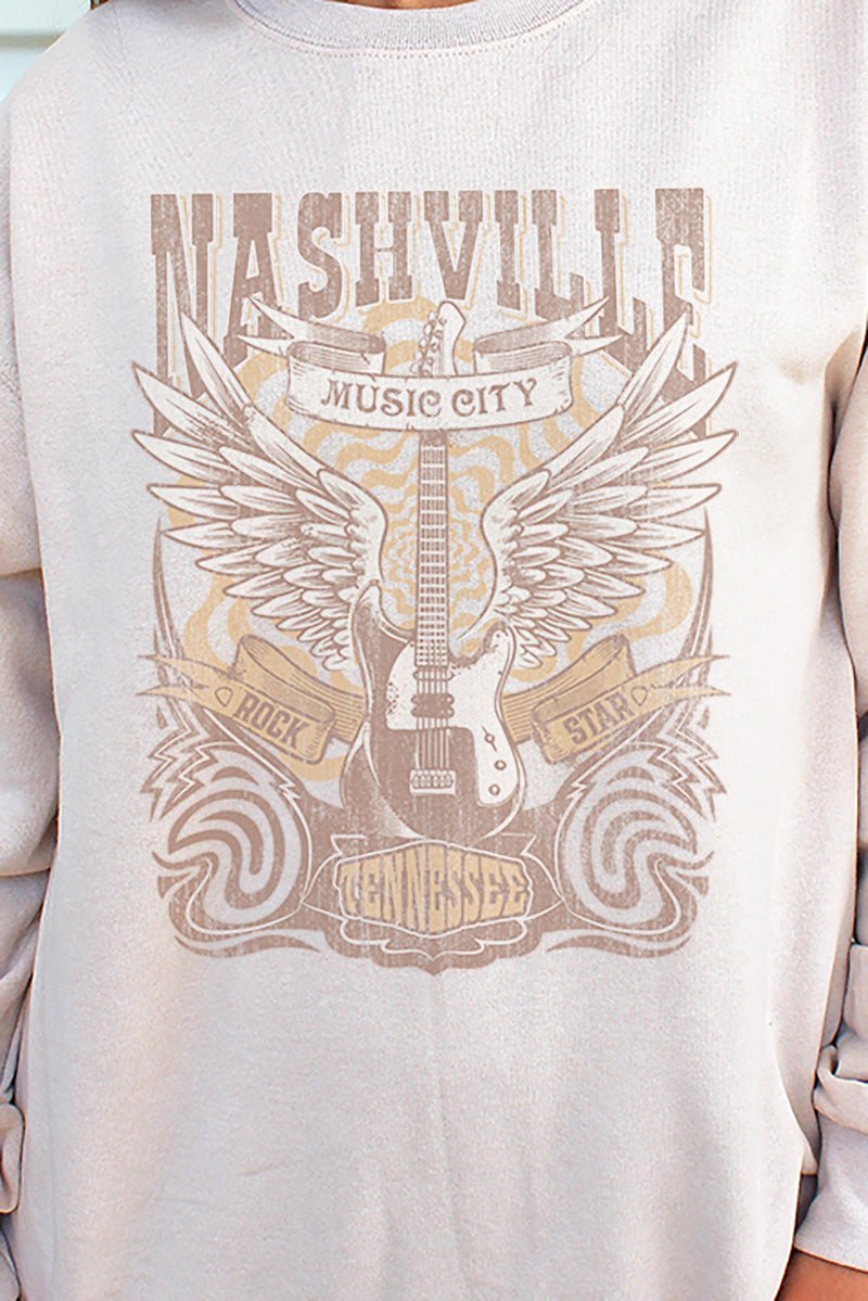 Nashville Retro Poster Unisex NuBlend Crew Sweatshirt - Wholesale Accessory Market