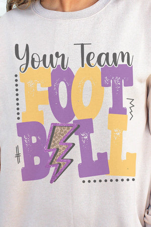 Team Name Football Purple & Gold Unisex NuBlend Crew Sweatshirt - Wholesale Accessory Market