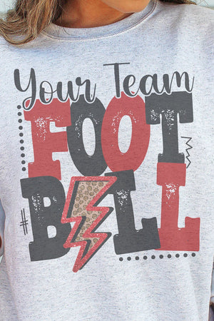 Team Name Football Red & Black Unisex NuBlend Crew Sweatshirt - Wholesale Accessory Market