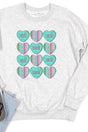 Turquoise Valentine Hearts Unisex NuBlend Crew Sweatshirt - Wholesale Accessory Market