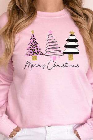 3 Pink Trees Merry Christmas Unisex NuBlend Crew Sweatshirt - Wholesale Accessory Market