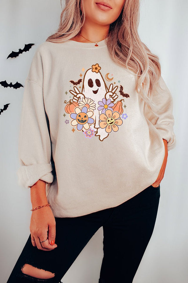 Flower Power Hippie Ghoul Unisex NuBlend Crew Sweatshirt - Wholesale Accessory Market