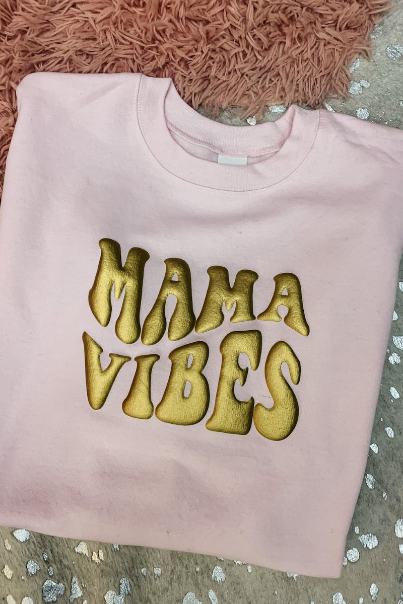 Metallic Mama Vibes Puff Vinyl Unisex NuBlend Crew Sweatshirt - Wholesale Accessory Market