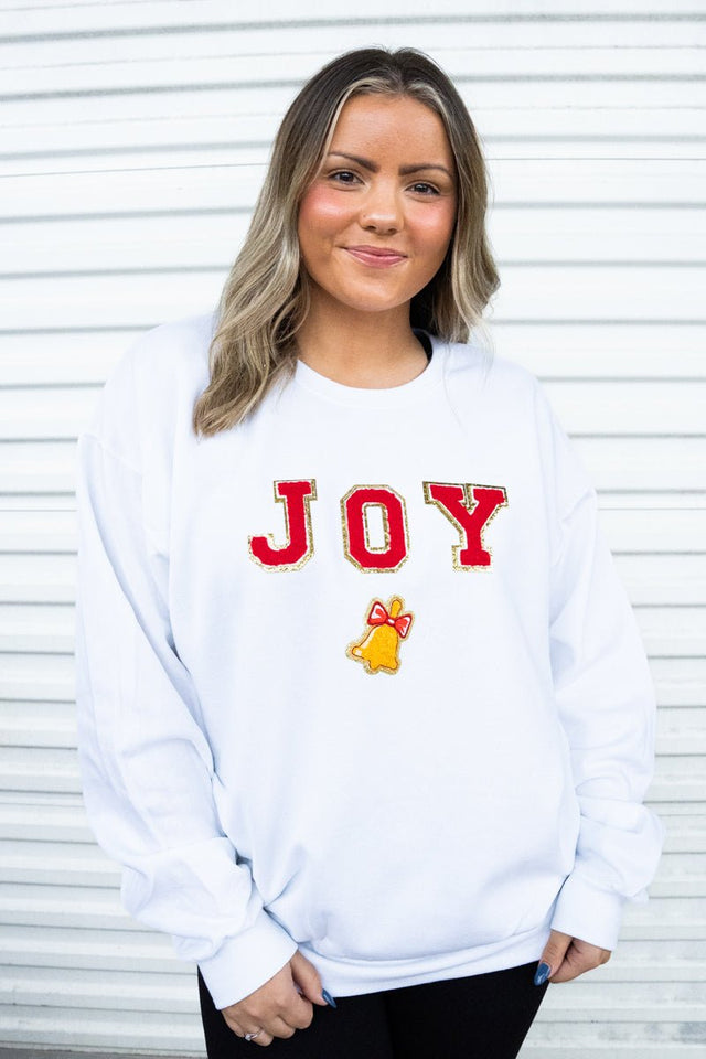 Joy Chenille Patch Unisex NuBlend Crew Sweatshirt - Wholesale Accessory Market