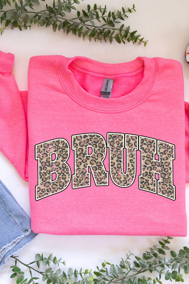 Arched Bruh Leopard Unisex NuBlend Crew Sweatshirt - Wholesale Accessory Market