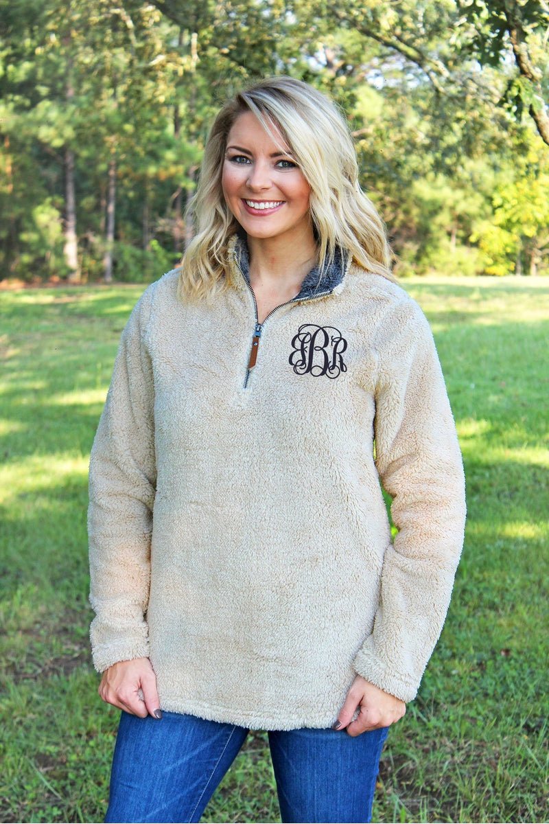 Monogram sherpa best sale pullover wholesale