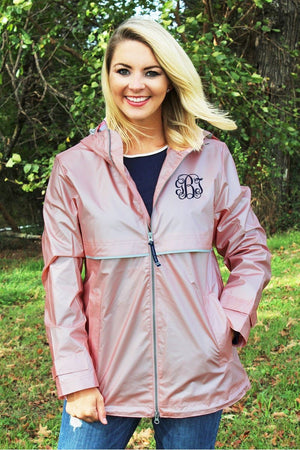 Charles River Women's New Englander Rose Gold with Plaid Lining Rain Jacket *Customizable! (Wholesale Pricing N/A) - Wholesale Accessory Market