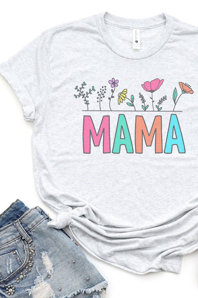 Bright Bloom Mama Tri-Blend Crew Tee - Wholesale Accessory Market