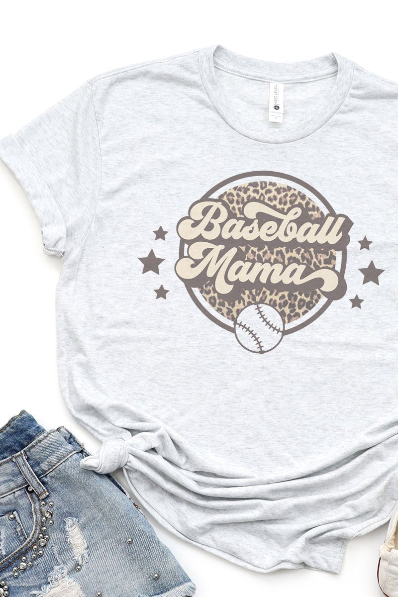 Cheetah Stars Baseball Mama Tri-Blend Crew Tee - Wholesale Accessory Market