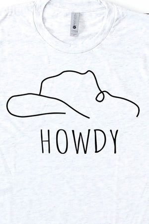 Howdy Cowboy Hat Tri-Blend Crew Tee - Wholesale Accessory Market