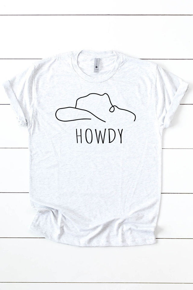 Howdy Cowboy Hat Tri-Blend Crew Tee - Wholesale Accessory Market