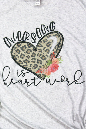 Nursing Is Heart Work Tri-Blend Crew Tee - Wholesale Accessory Market