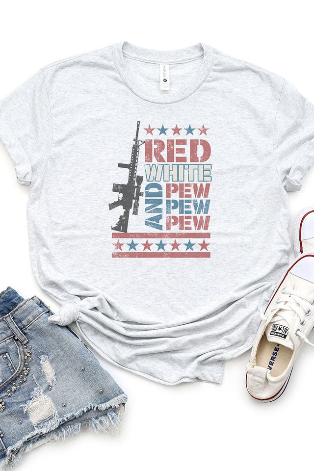 Red White & Pew Tri-Blend Crew Tee - Wholesale Accessory Market