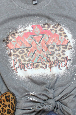 Bleached Free Spirit Thunderbird Tri-Blend Crew Tee - Wholesale Accessory Market