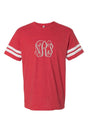 L.A.T. Adult Varsity Tee, Red/White *Personalize It - Wholesale Accessory Market