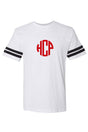 L.A.T. Adult Varsity Tee, White/Black *Personalize It - Wholesale Accessory Market