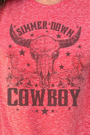 Simmer Down Cowboy Melange Jersey Tee - Wholesale Accessory Market