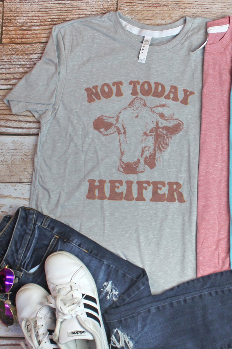 Not Today Heifer Melange Jersey Tee - Wholesale Accessory Market