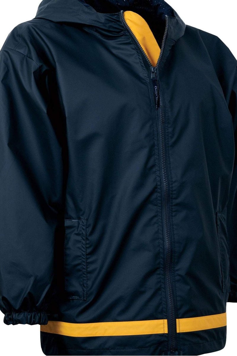 Charles River Youth New Englander True Navy and Yellow Rain Jacket *Customizable! (Wholesale Pricing N/A) - Wholesale Accessory Market