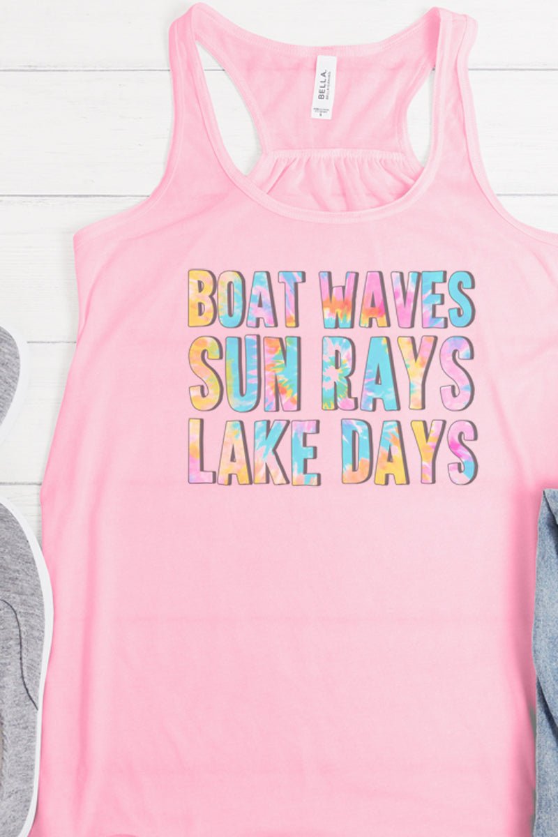 Lake Days Tie Dye Flowy Racerback Tank - Wholesale Accessory Market