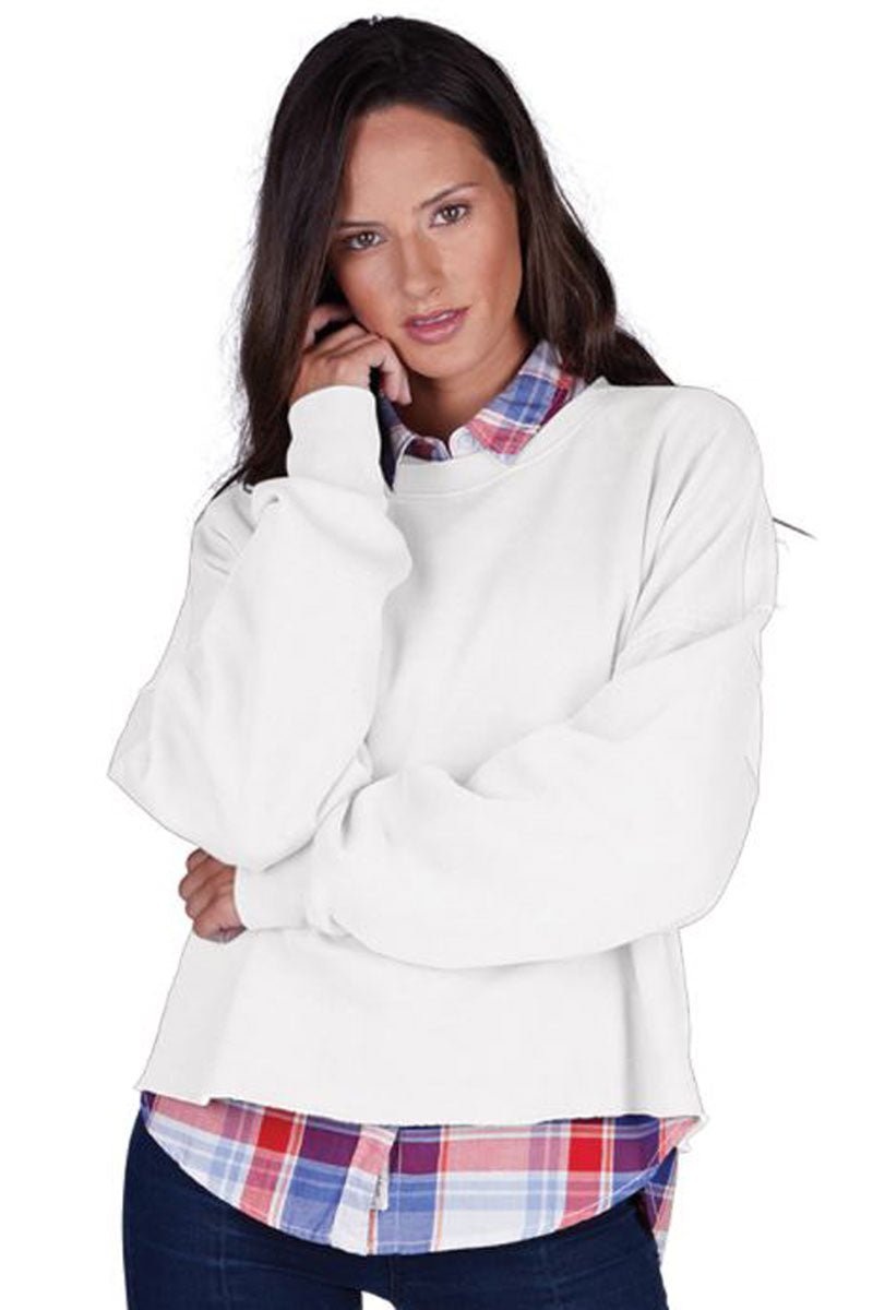 Charles River White Clifton Distressed Boxy Sweatshirt (Wholesale Pricing N/A) - Wholesale Accessory Market