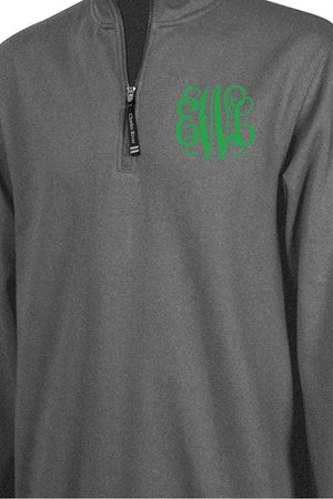 Charles River Quarter Zip Sweatshirt (Men's Cut), Dark Charcoal Heather *Personalize It! (Wholesale Pricing N/A) - Wholesale Accessory Market