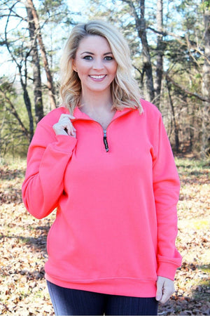 Charles River Quarter Zip Sweatshirt (Men's Cut), Preppy Pink *Personalize It! (Wholesale Pricing N/A) - Wholesale Accessory Market