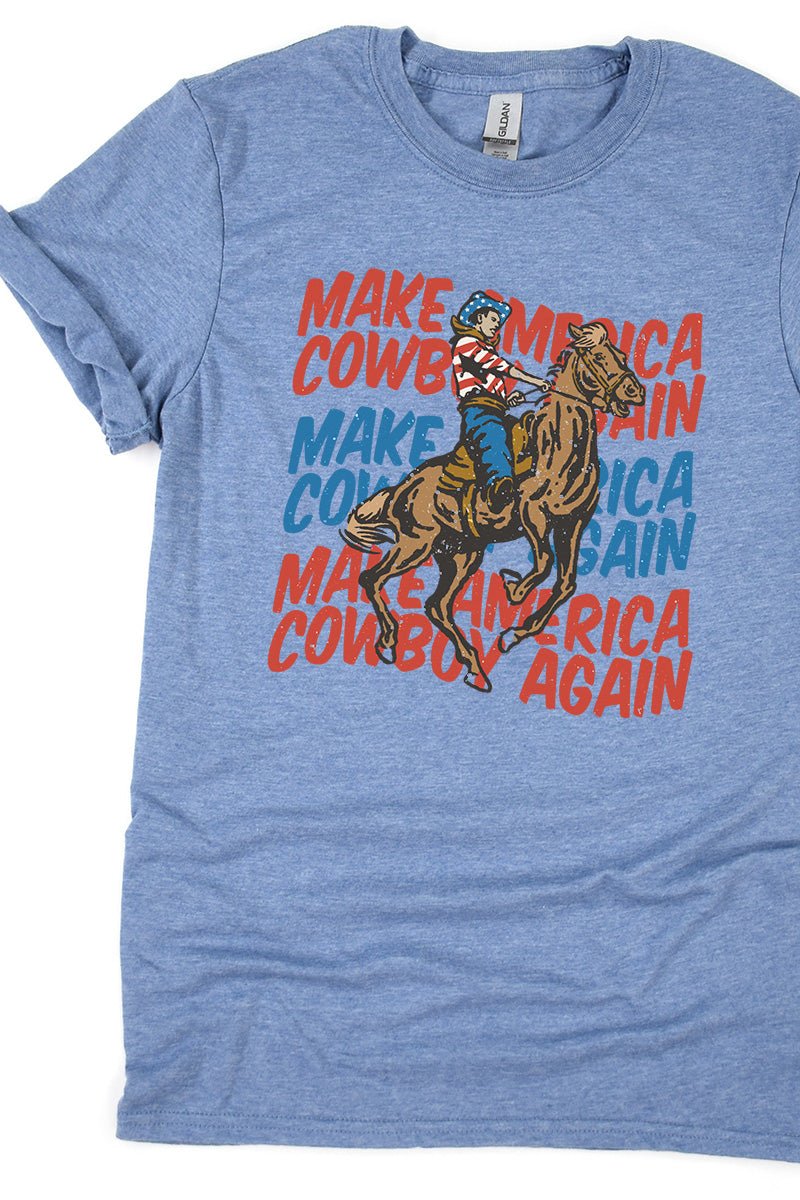 Distressed Make America Cowboy Again Softstyle Adult T-Shirt - Wholesale Accessory Market