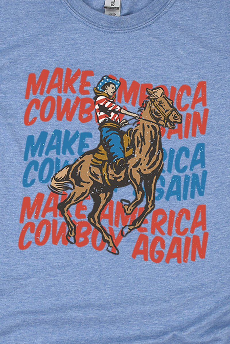 Distressed Make America Cowboy Again Softstyle Adult T-Shirt - Wholesale Accessory Market