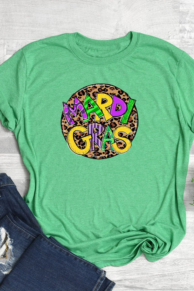 Doodle Leopard Mardi Gras Softstyle Adult T-Shirt - Wholesale Accessory Market