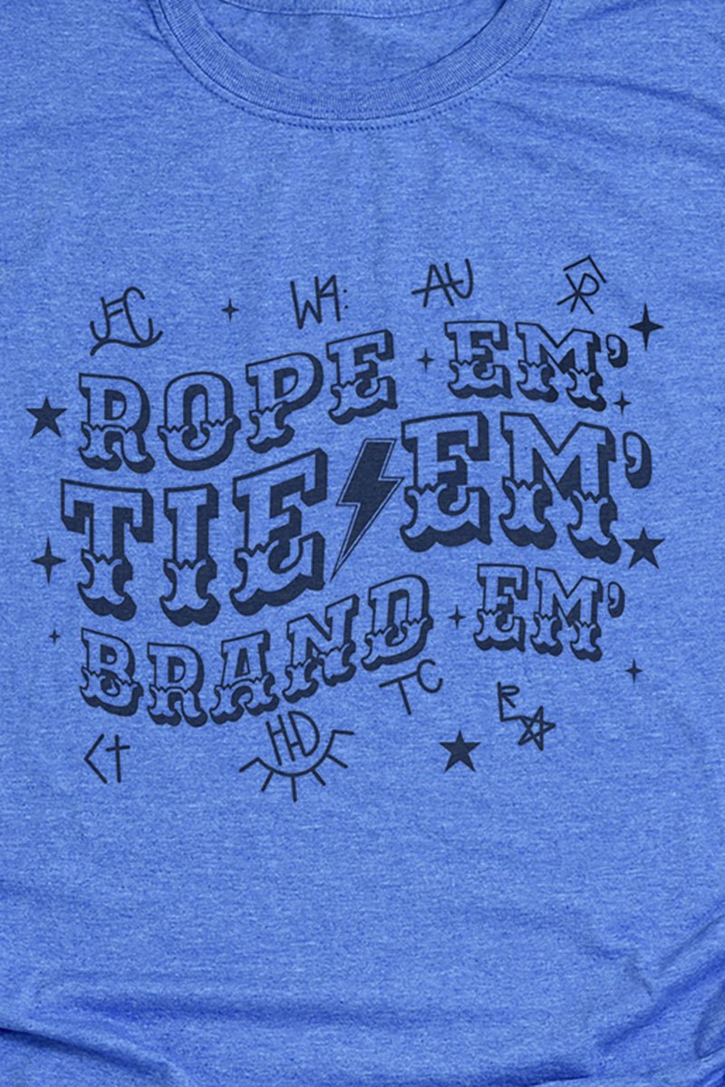 Rope Em' Tie Em' Brand Em' Softstyle Adult T-Shirt - Wholesale Accessory Market