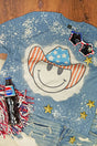 Bleached Patriotic Cowboy Happy Face Softstyle Adult T-Shirt - Wholesale Accessory Market