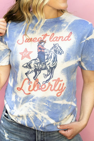 Bleached Land Of Liberty Softstyle Adult T-Shirt - Wholesale Accessory Market