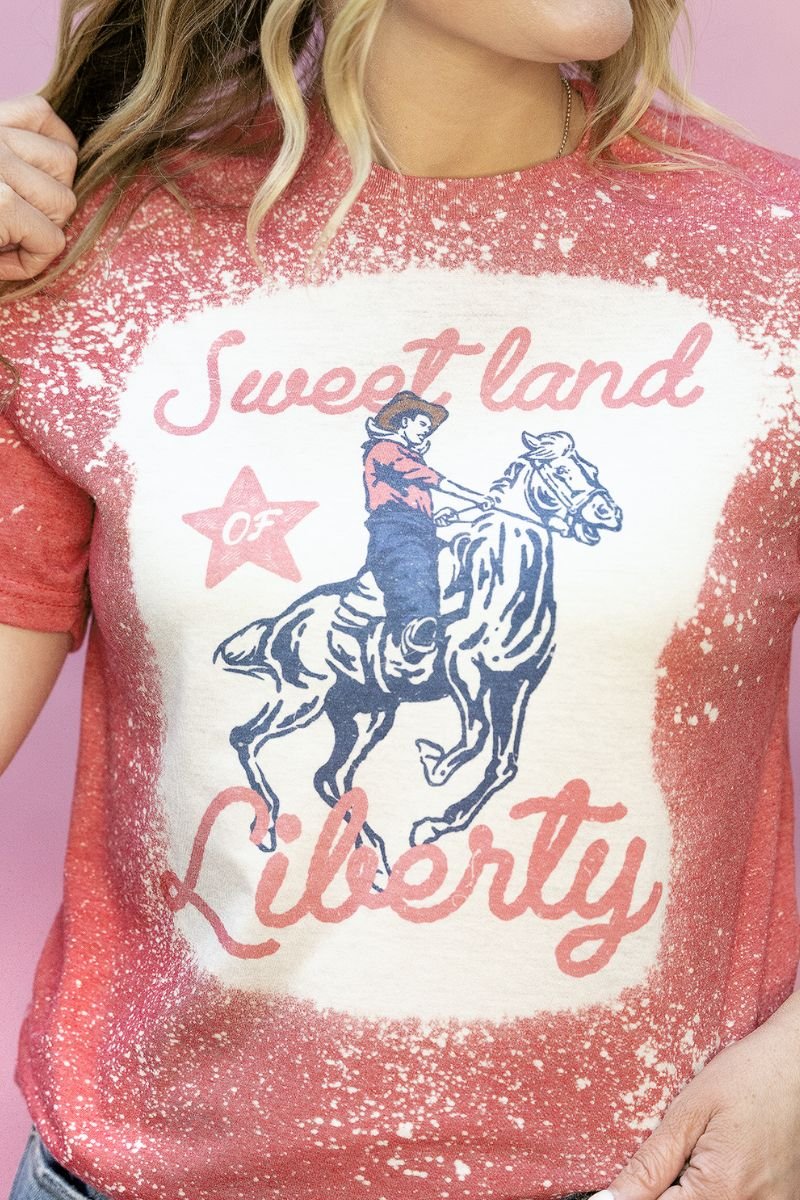 Bleached Land Of Liberty Softstyle Adult T-Shirt - Wholesale Accessory Market