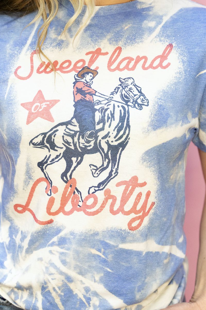 Bleached Land Of Liberty Softstyle Adult T-Shirt - Wholesale Accessory Market