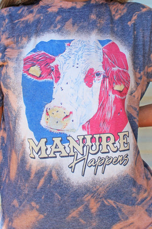 Bleached Manure Happens Softstyle Adult T-Shirt - Wholesale Accessory Market